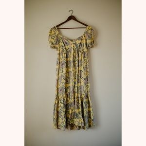 Zara Yellow Paisley Prairie Dress